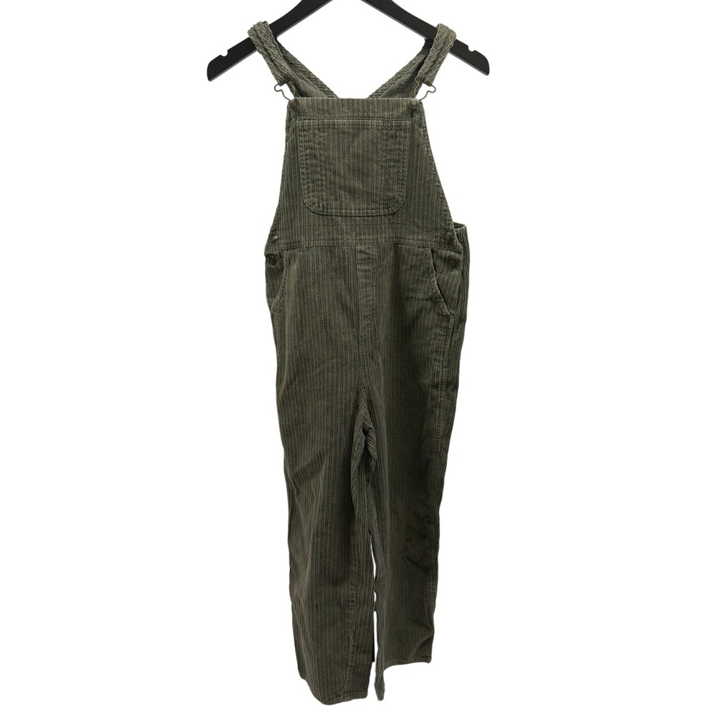 KC Parker Vintage Y2K Army Green‎ Girls Sz 12 Corduroy Cotton Overalls